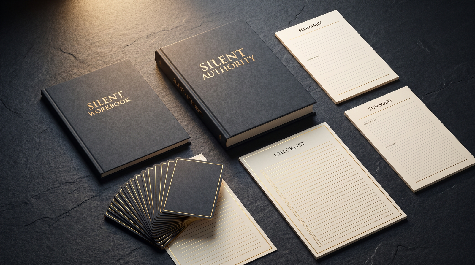 Top-down view of the complete Silent Authority collection